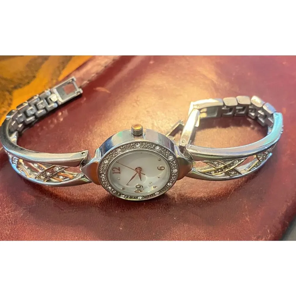 Women's 18mm Two Tone Allude Watch, MOP Face, Crystal Accents